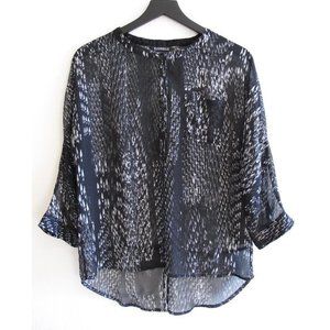 EXPRESS Black and White Chiffon Blouse